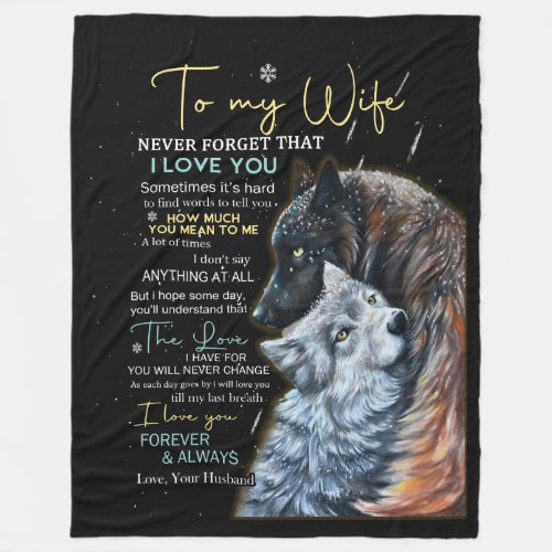 Personalized Letter To My Wife Fleece Blanket