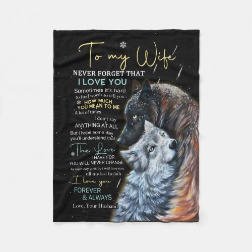 Personalized Letter To My Wife Fleece Blanket