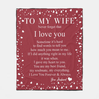 Personalized Letter To My Wife, Fleece Blanket