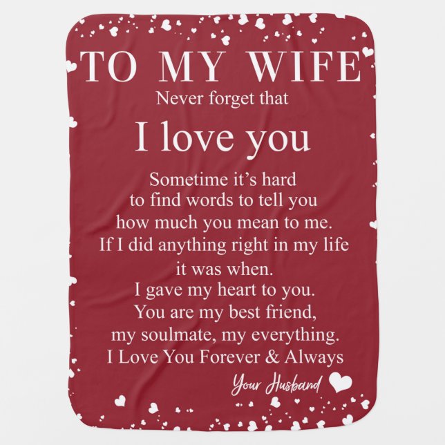 Personalized Letter To My Wife From Husband Gift Baby Blanket (Front)