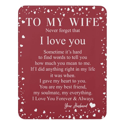 Personalized Letter To My Wife From Husband Gift Door Sign