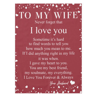 Personalized Letter To My Wife From Husband Gift Tablecloth