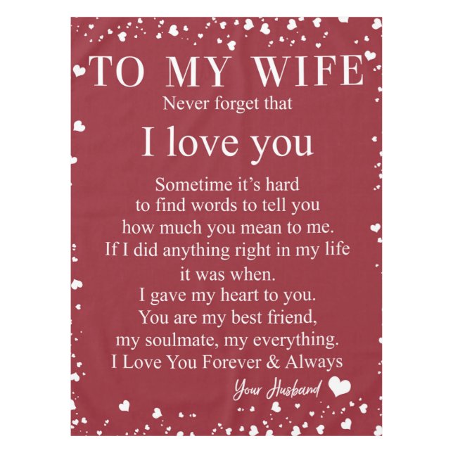 Personalized Letter To My Wife From Husband Gift Tablecloth (Front)