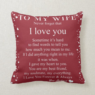 Personalized Letter To My Wife From Husband Gift Throw Pillow