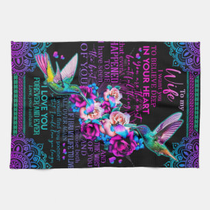 Personalized Letter To My Wife - Hummingbird Kitchen Towel