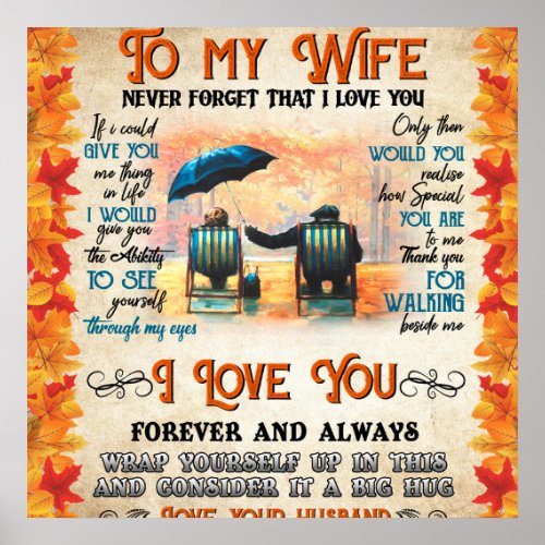 Personalized Letter To My Wife Love From Husband B Poster