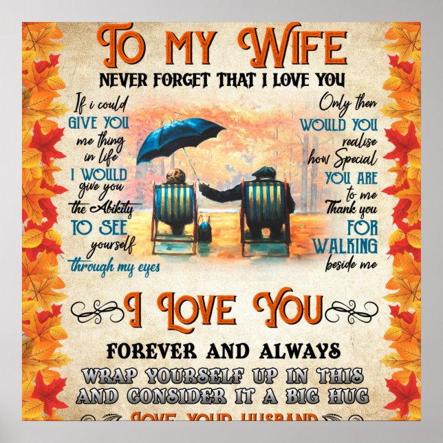 Personalized Letter To My Wife Love From Husband B Poster (Front)