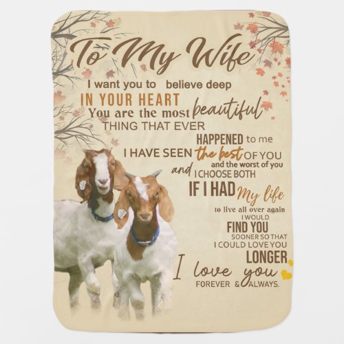 Personalized Letter To My Wife Love From Husband Baby Blanket