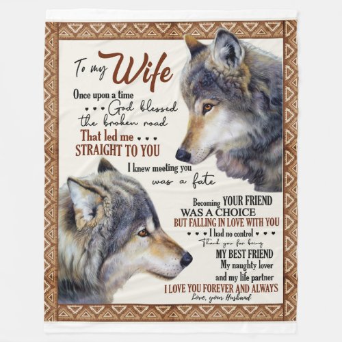 Personalized Letter To My Wife Love From Husband Fleece Blanket