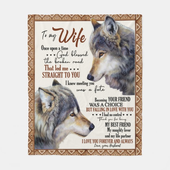 Personalized Letter To My Wife Love From Husband Fleece Blanket (Front)