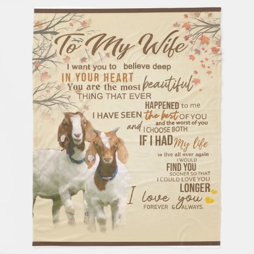 Personalized Letter To My Wife Love From Husband Fleece Blanket