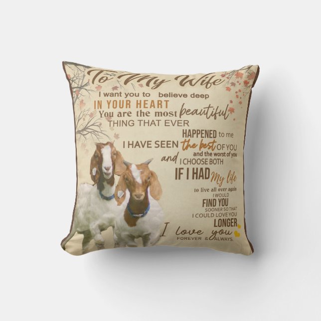 Personalized Letter To My Wife Love From Husband Throw Pillow (Front)