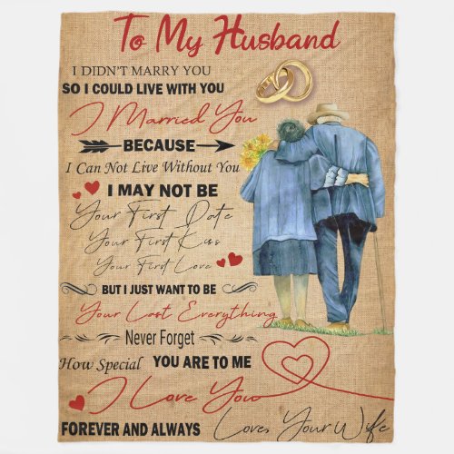 Personalized Letter To My Wife Valentine Couple Fleece Blanket