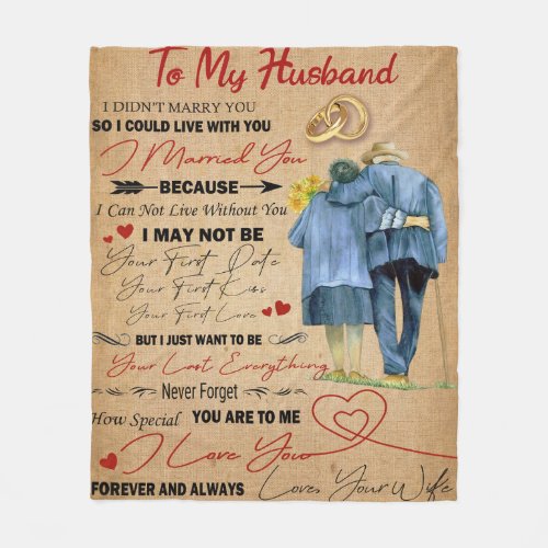 Personalized Letter To My Wife Valentine Couple Fleece Blanket