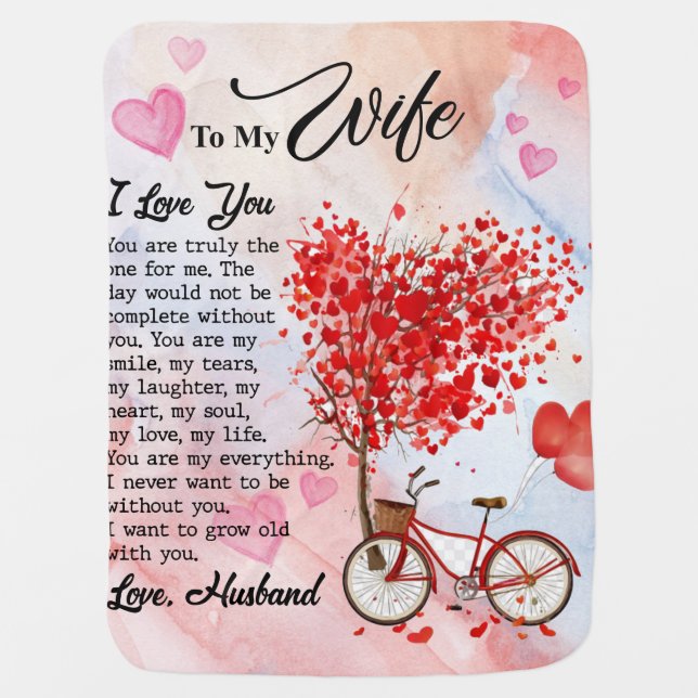 Personalized Letter To My Wife, Wife Birthday Baby Blanket (Front)