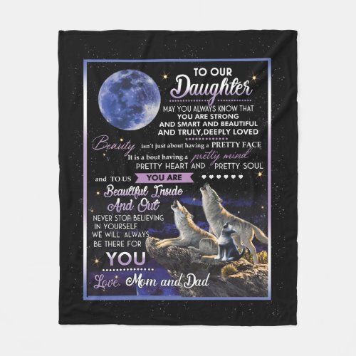 Personalized Letter To Our Daughter Fleece Blanket
