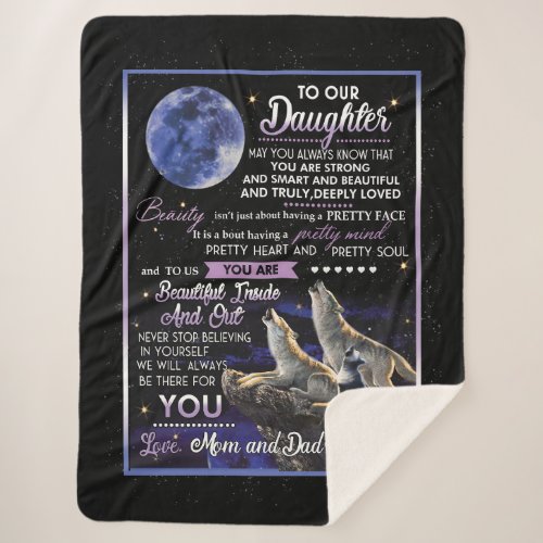 Personalized Letter To Our Daughter Mom And Dad Sherpa Blanket