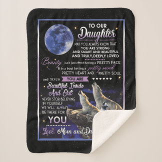 Personalized Letter To Our Daughter Mom And Dad Sherpa Blanket