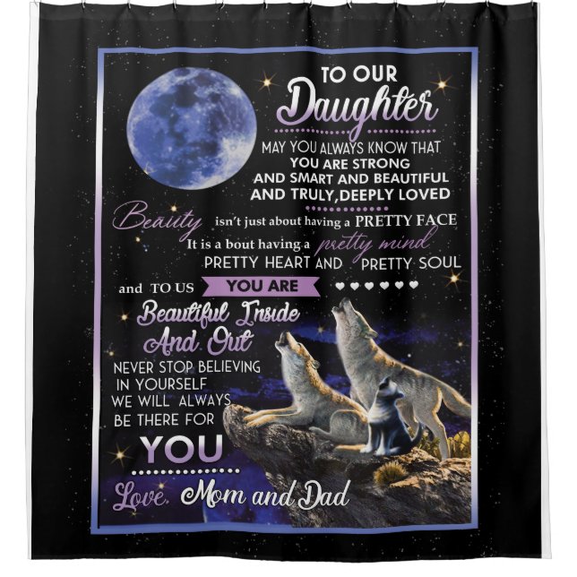 Personalized Letter To Our Daughter Shower Curtain (Front)