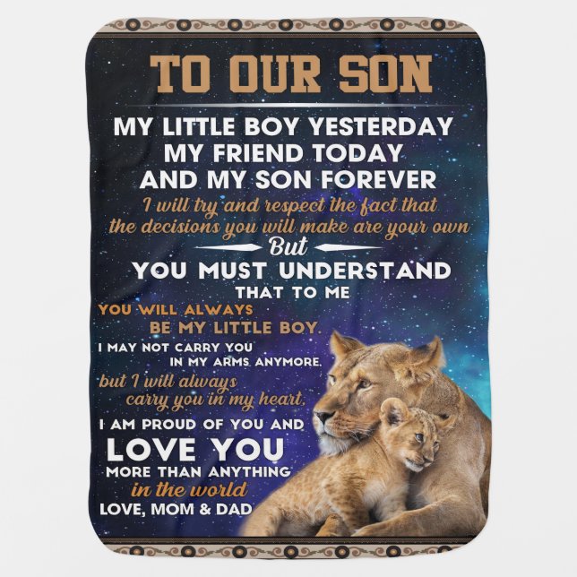Personalized Letter To Our Son Baby Blanket (Front)