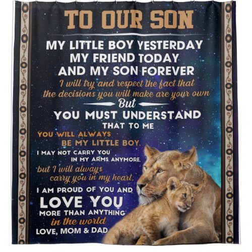 Personalized Letter To Our Son Shower Curtain