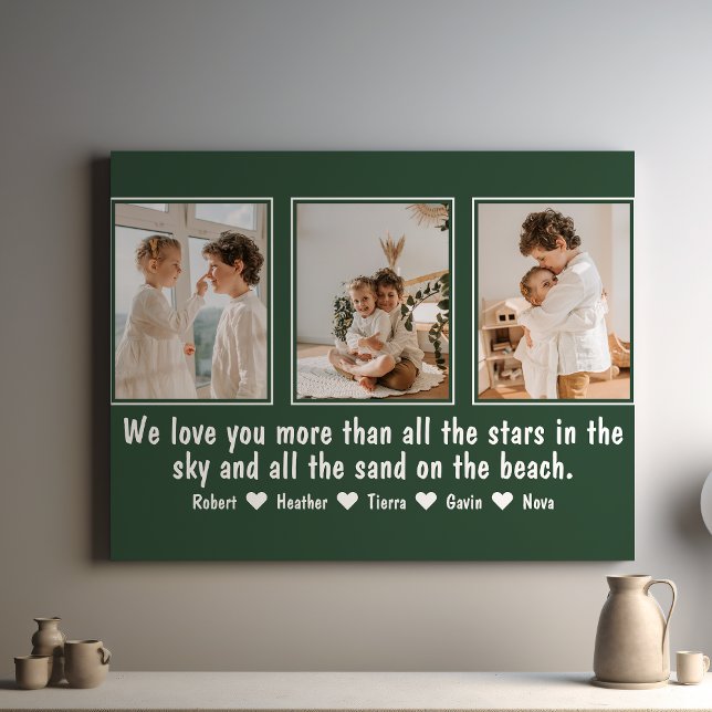 Personalized Letter To Parents Family Photo Canvas Print (Creator Uploaded)