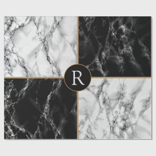 Personalized Letter Wrapping Paper Marble Stone