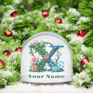 Personalized Letter X Snow Globe