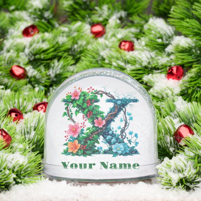 Personalized Letter X Snow Globe (Christmas)