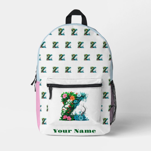 Personalized Letter Z Printed Backpack (Front)