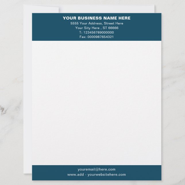 Personalized Letterhead Custom Colors and Font (Front)