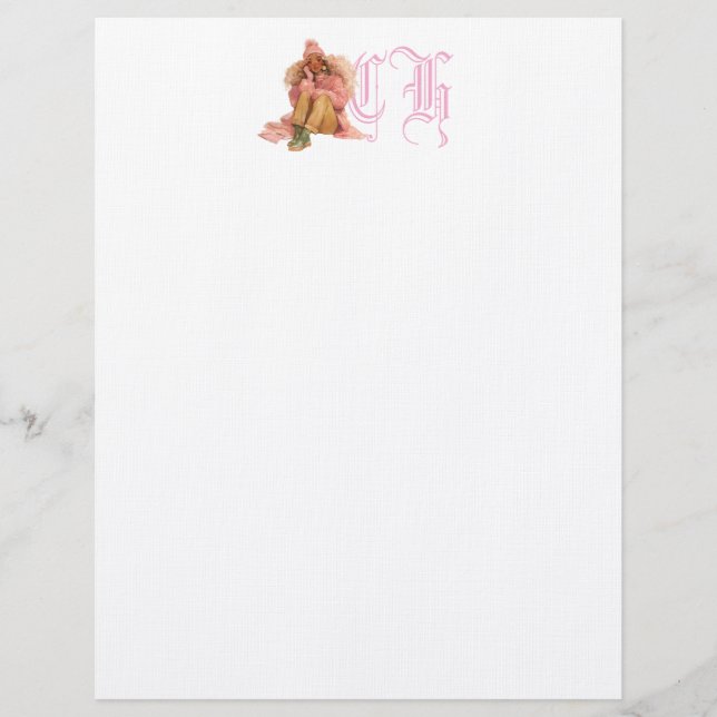 Personalized Letterhead for Black Girl Book Lovers (Front)