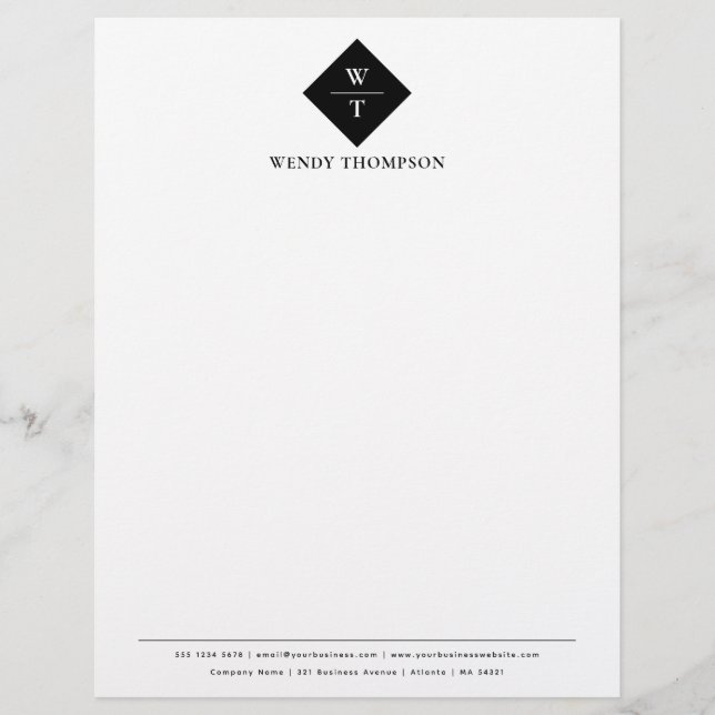 Personalized Letterhead Monogrammed Template (Front)
