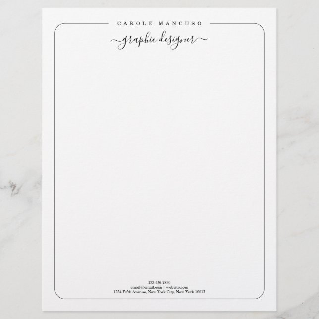 Personalized Letterhead Stationary | Simply Right (Front)
