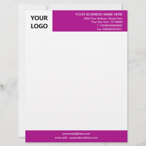 Personalized Letterhead with Logo _ Your Colors