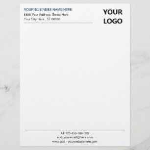 Personalized Letterhead with Your Logo Text Info
