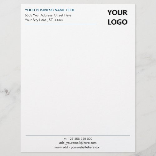 Personalized Letterhead with Your Logo Text Info