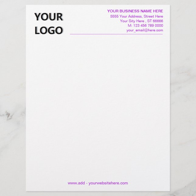 Personalized Letterhead with Your Own Design (Front)