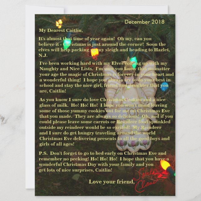 Personalized Letters from Santa Angel Lights (Front)