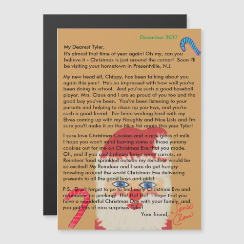 Personalized Letters from Santa Magnetic