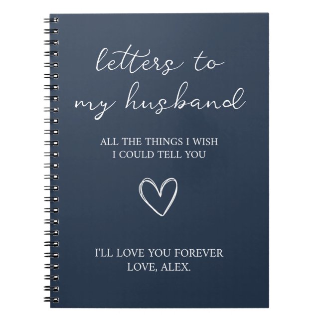 Personalized Letters to my Husband Custom Love Notebook (Front)