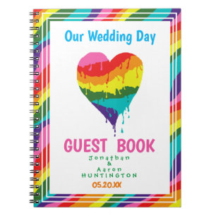 Personalized LGBT Rainbow Heart Notebook