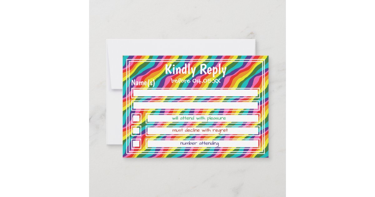 Personalized Lgbt Rainbow Wedding Rsvp Card Zazzle