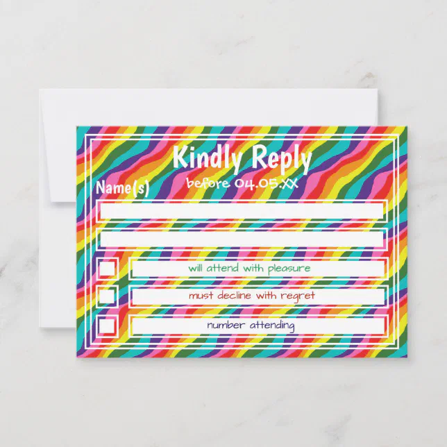 Personalized Lgbt Rainbow Wedding Rsvp Card Zazzle