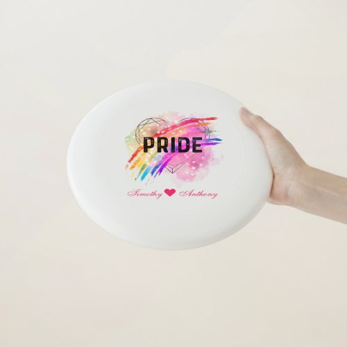 Personalized LGBTQ Pride Rainbow Color Heart  Wham Wham_O Frisbee