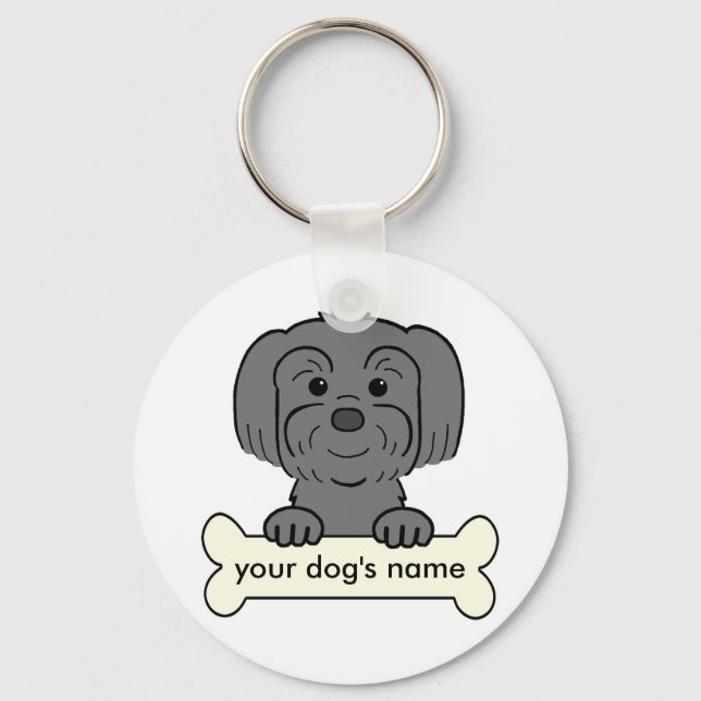 Personalized Lhasa Apso Keychain (Front)