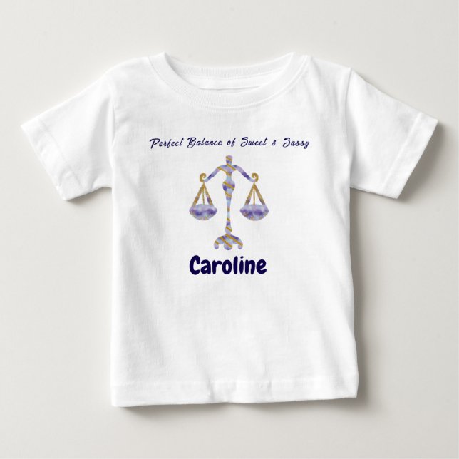 Personalized Libra “Sweet & Sassy” Toddler Art Baby T-Shirt (Front)