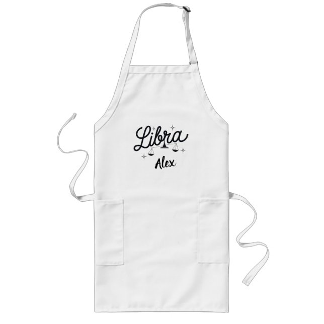 Personalized Libra Zodiac Sign Art  Long Apron (Front)