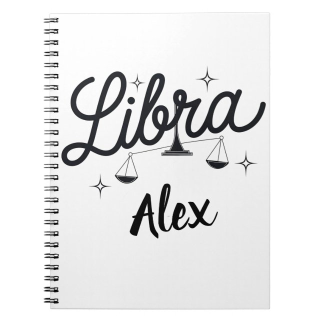Personalized Libra Zodiac Sign Art  Notebook (Front)
