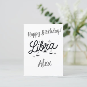 Personalized Libra Zodiac Sign Art Postcard